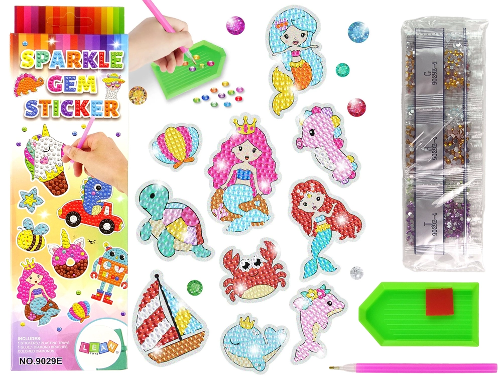 E-shop Lean Toys Sada nálepiek s mozaikou Morského sveta + diamanty