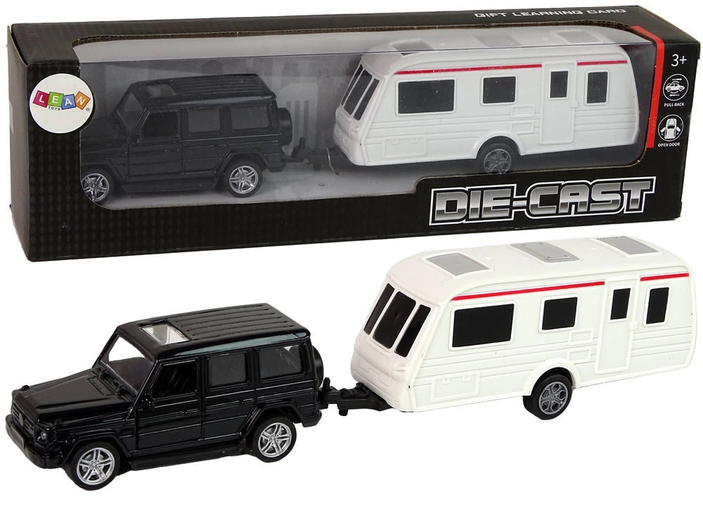 E-shop Lean Toys Súprava vozidla Jeep a Caravan