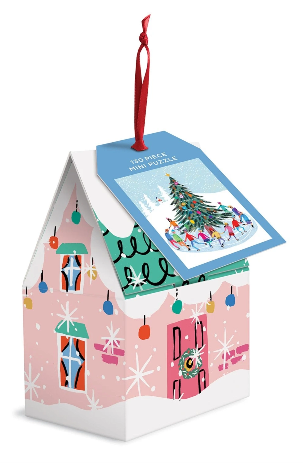 E-shop Puzzle GALISON korčuľovanie okolo vianočného stromčeka – 130 dielikov