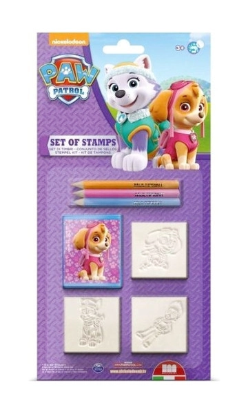E-shop Multiprint Paw Patrol pečiatky pre dievčatá – sada 3 ks