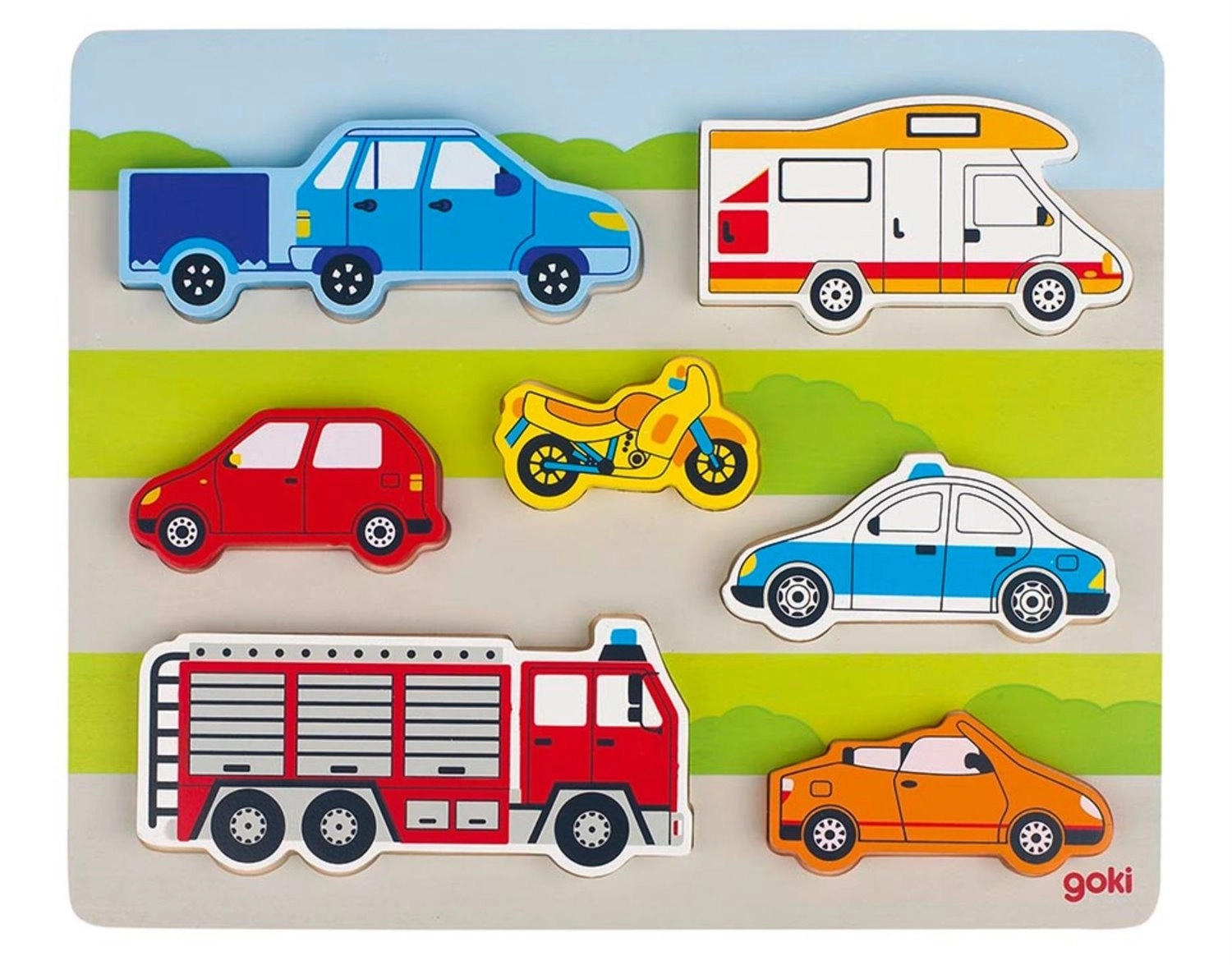 E-shop Goki puzzle na doske Dopravné prostriedky 10 ks
