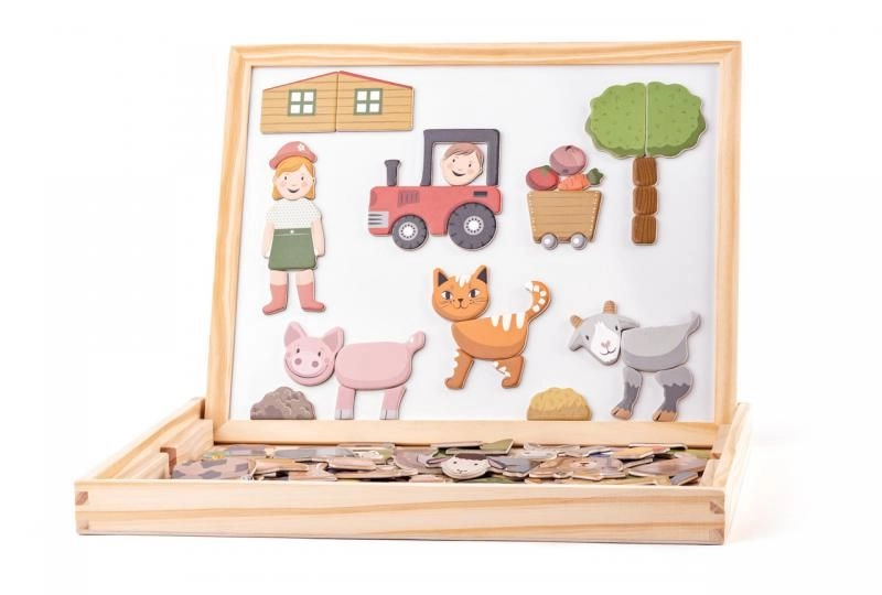 E-shop Woody magnetická tabuľka so zvieratkami obojstranná