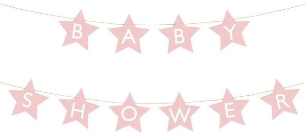E-shop PartyDeco Girlanda Baby Shower svetlo ružová 2,9 m