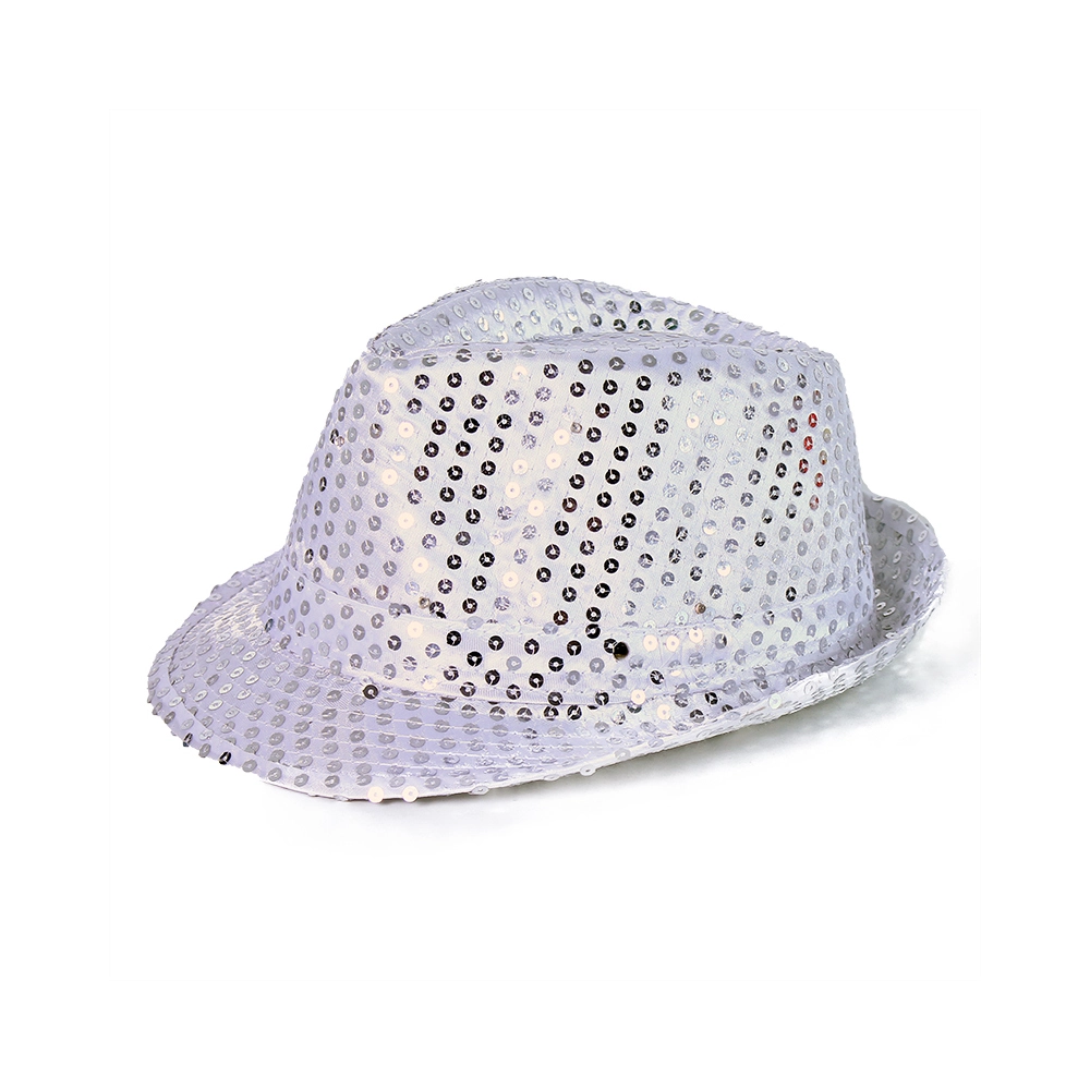 E-shop RAPPA Klobúk disco strieborný s LED svetlom pre
