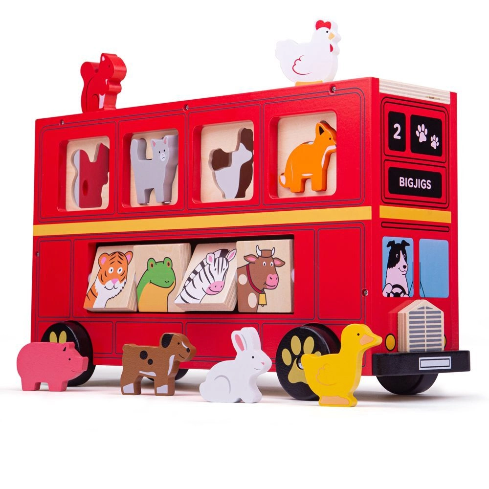 E-shop Drevený autobus so zvieratkami Bigjigs