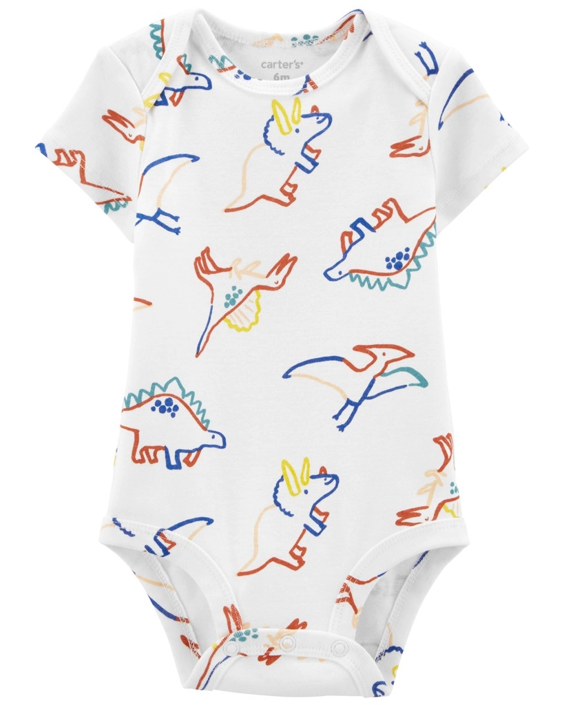 E-shop CARTER'S Body krátky rukáv Ivory Dino chlapec