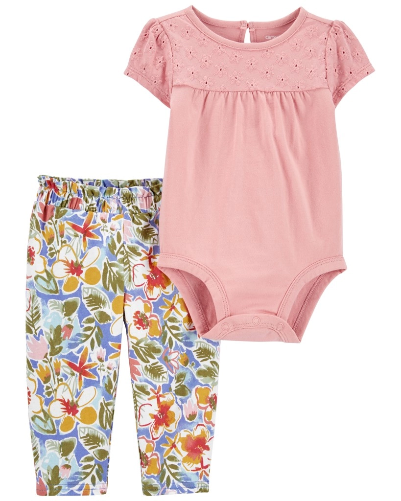 E-shop Carter's Set 2dielny body kr. rukáv legíny Grey Pears dievča