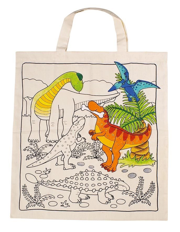 E-shop Goki Bavlnená taška na vymaľovanie Dinosaury