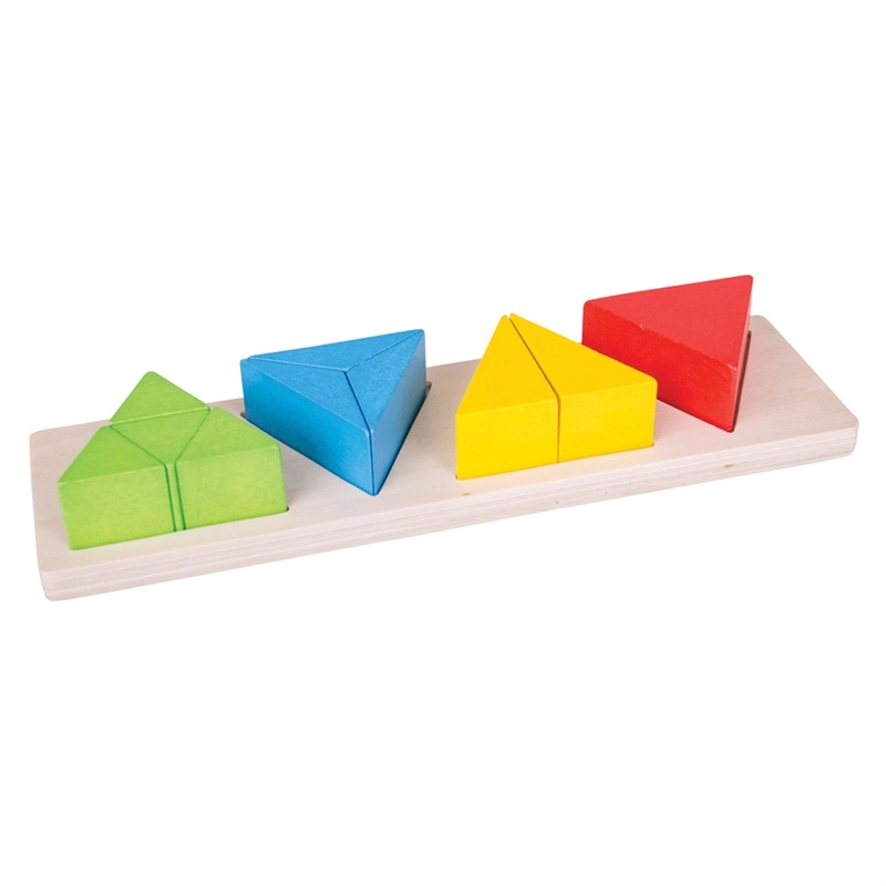E-shop Bigjigs Toys vkladacie puzzle – trojuholníkové zlomky