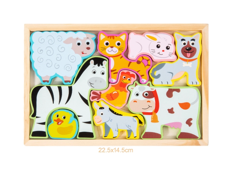 Drevená farma – vkladacie puzzle pre deti