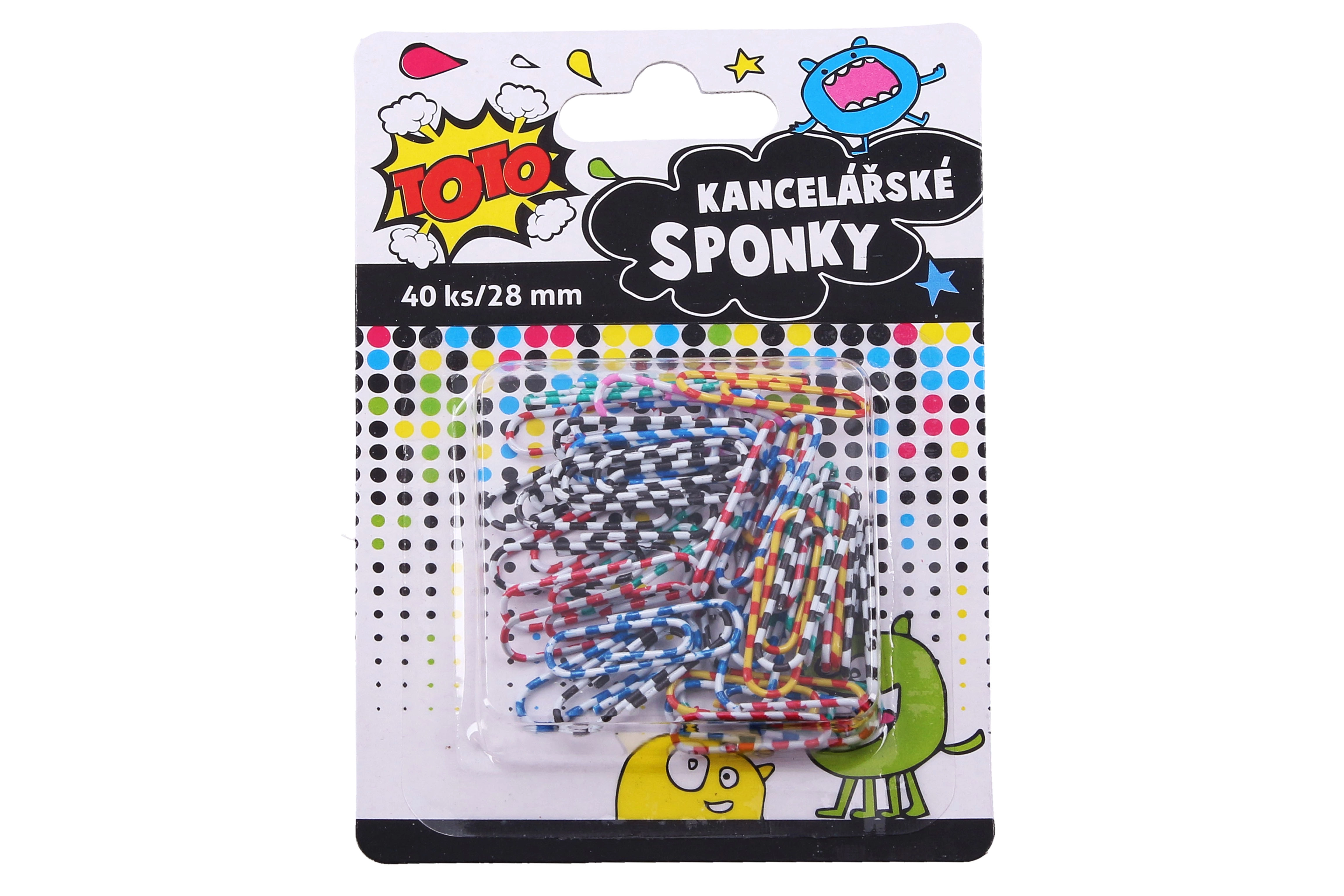 E-shop Kancelárske sponky pásikované 28 mm - 40 ks