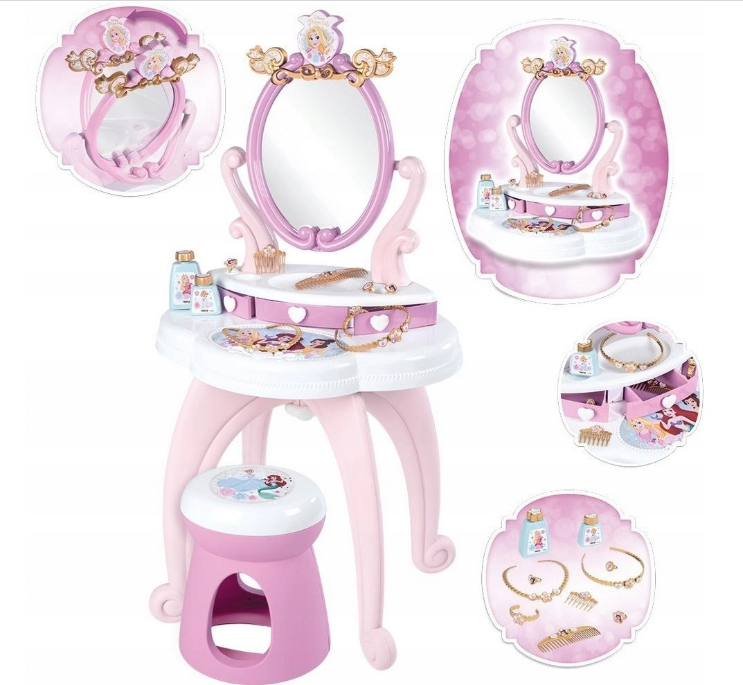 Smoby Disney Princess Toaletný stolík 2v1 + 10 doplnkov