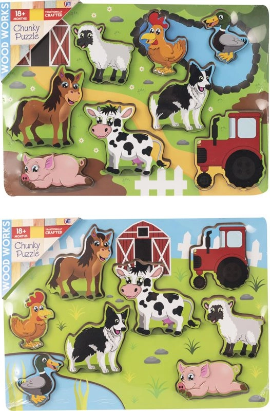 Drevená vkladačka Farma
