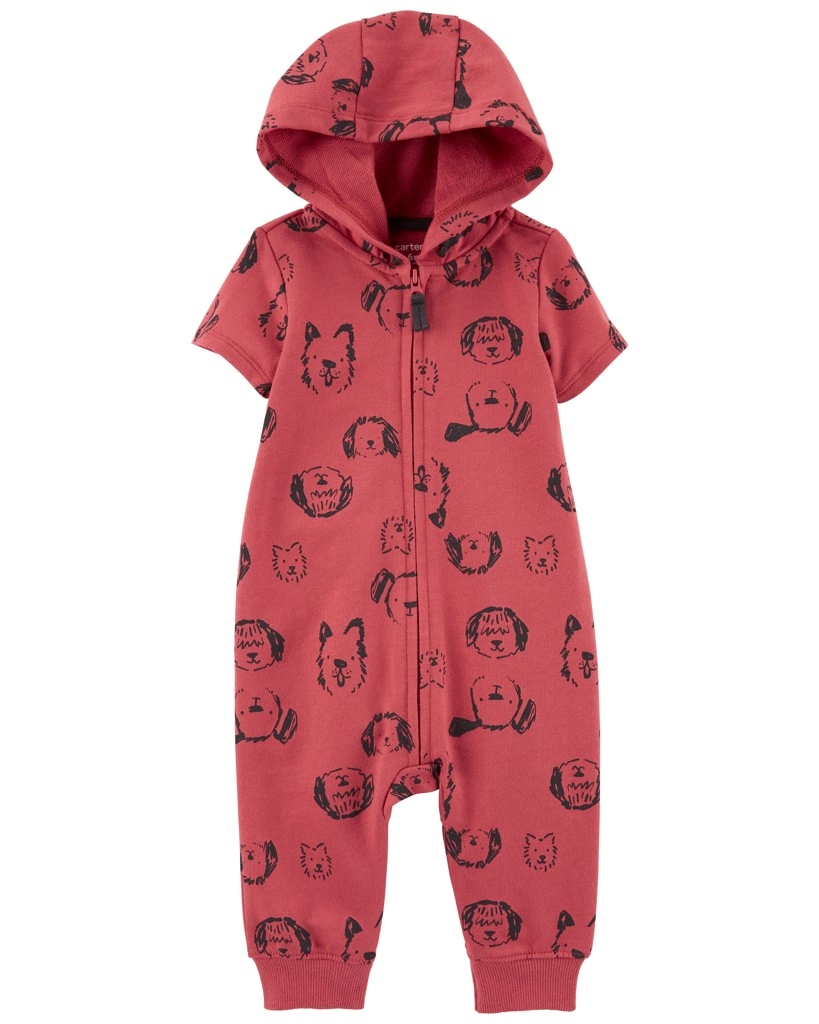 E-shop CARTERS CARTER'S Overal na zips bez nožičiek kr. rukáv Red Dog chlapec m