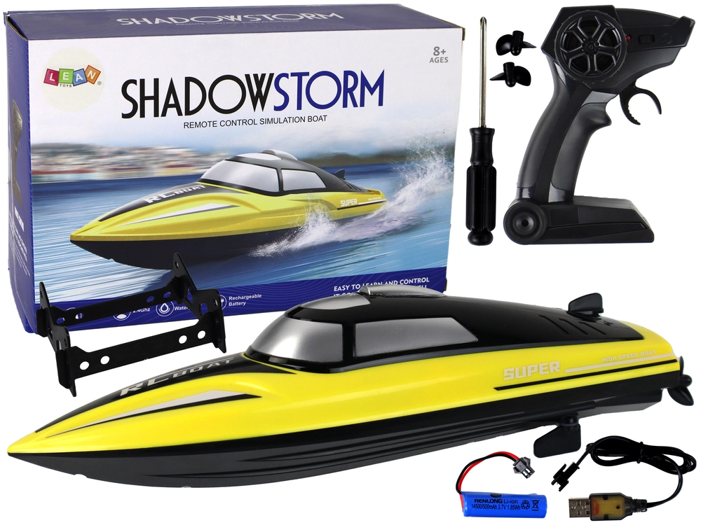 E-shop RC motorový čln 2,4 GHz – žltý