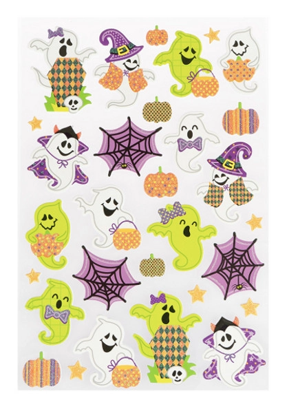 Halloweenske nálepky s duchmi