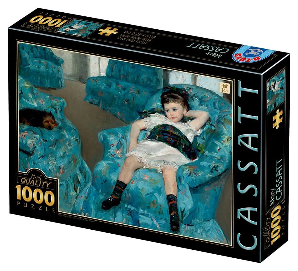 E-shop D-TOYS Malá dívka v modrém křesle 1000 dielov