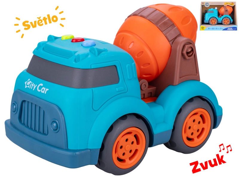 E-shop Mikro trading Auto stavební míchačka na volný chod 17 cm se světlem a zvukem