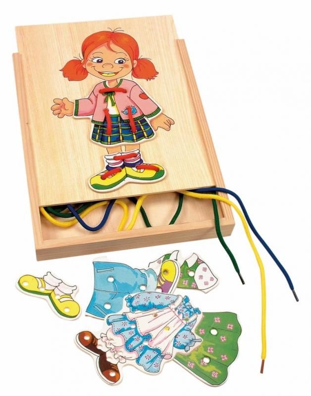 E-shop Woody Puzzle Šněrovací šatní skříň Holčička