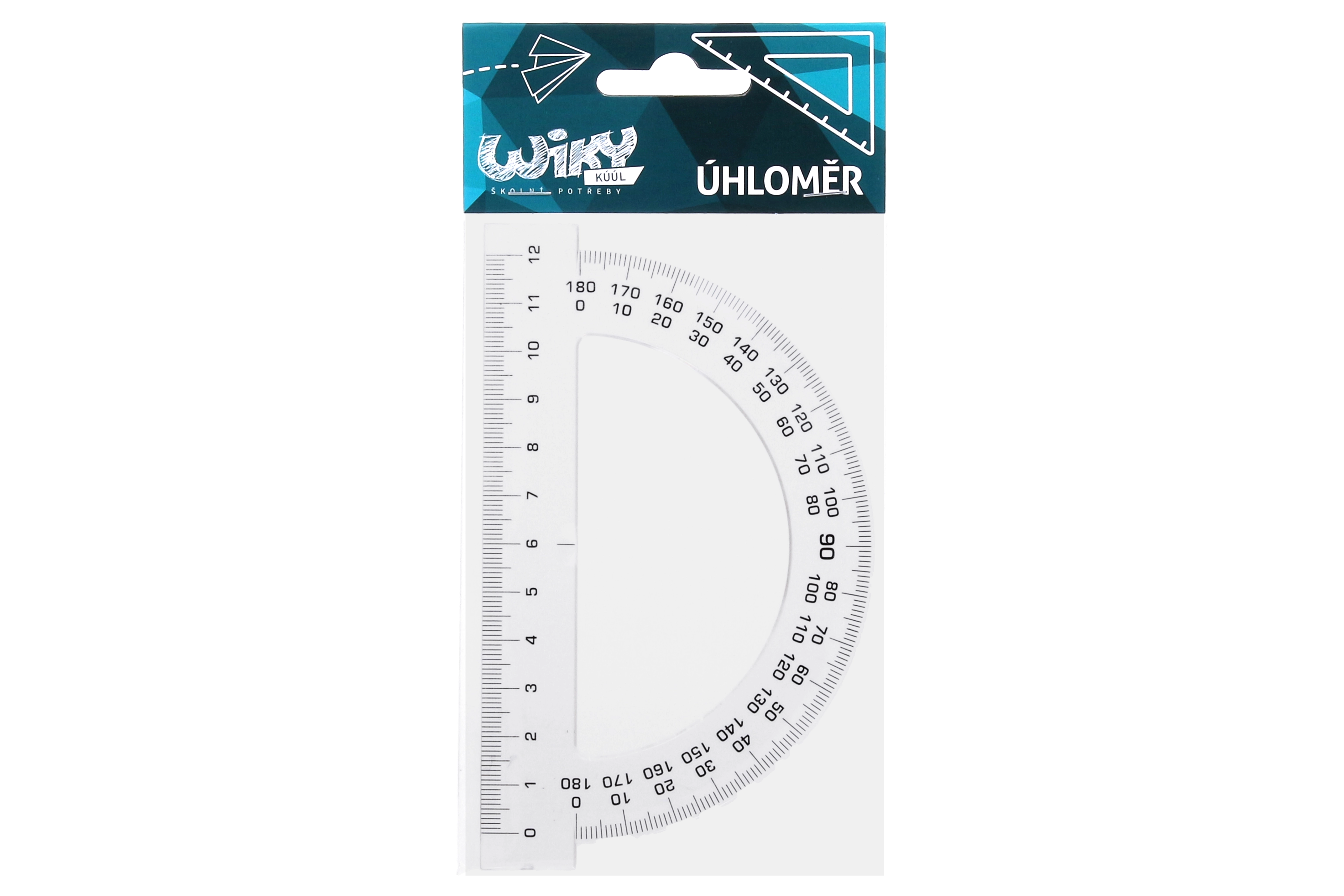 E-shop Priehľadný uhlomer 12 cm TOTO