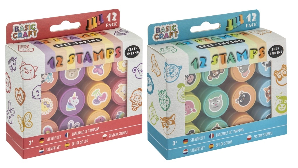 E-shop Veselé pečiatky Basic Craft samofarbiace 12 ks