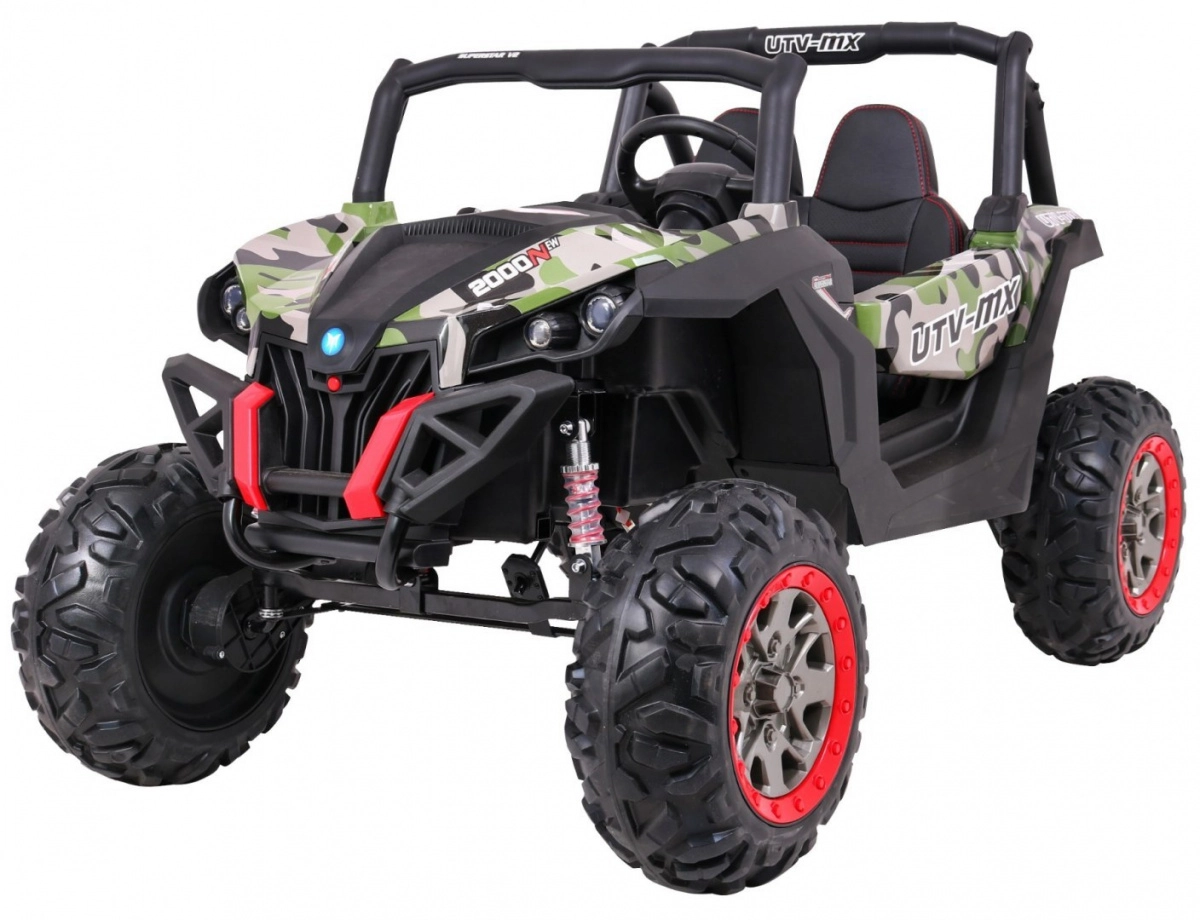 E-shop Detské elektrické buggy 4x4 s diaľkovým ovládaním, LED a MP3 – maskáčové