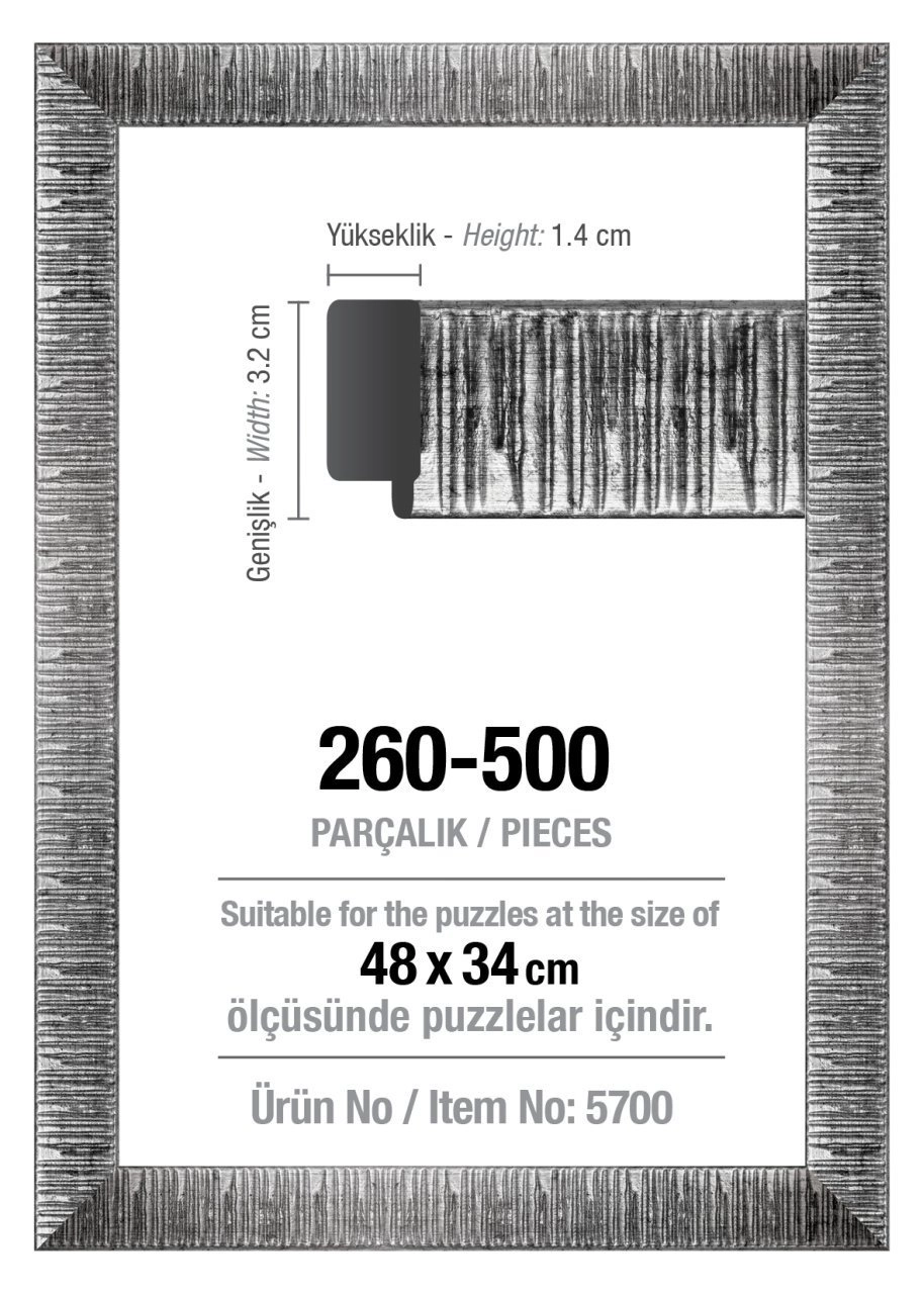 ART PUZZLE Rám na puzzle 48x34cm stříbrný 5700