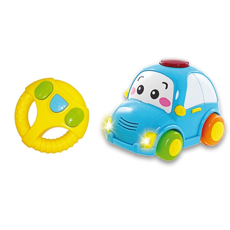 E-shop Lamps IR/C Baby autíčko veselé 14cm na vysílačku na baterie Světlo Zvuk