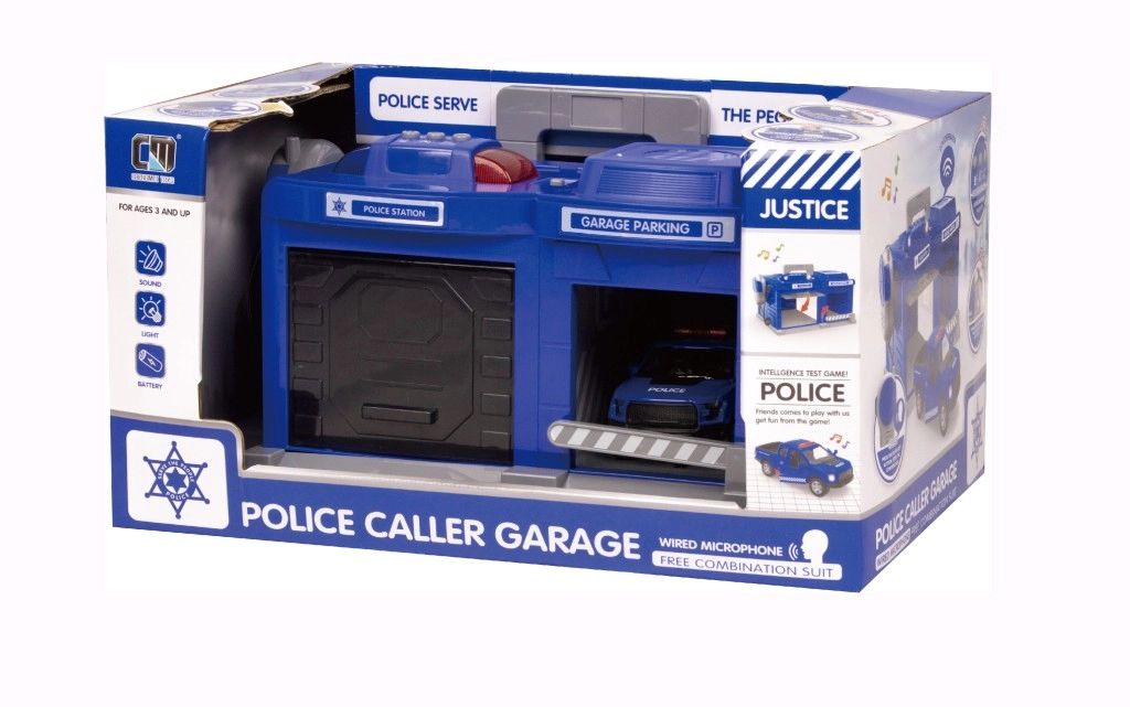 E-shop Policajný herný set – garáž so svetelnými a zvukovými efektmi