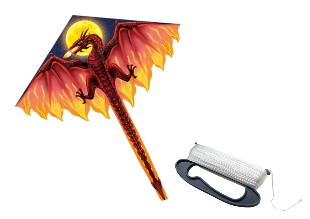 E-shop LEAN Toys 16696 Veľký lietajúci drak s dlhým chvostom 170 x 130 cm červený