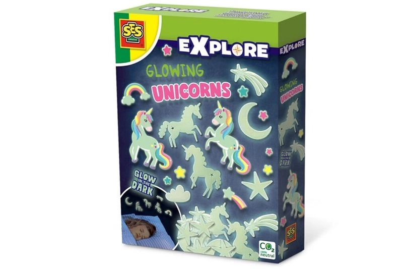 SES Explore svietiace jednorožce v tme – nálepky na stenu