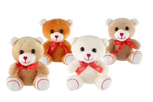 E-shop Medvedík sediaci s mašľou plyš 16 cm 4 farby 0m+