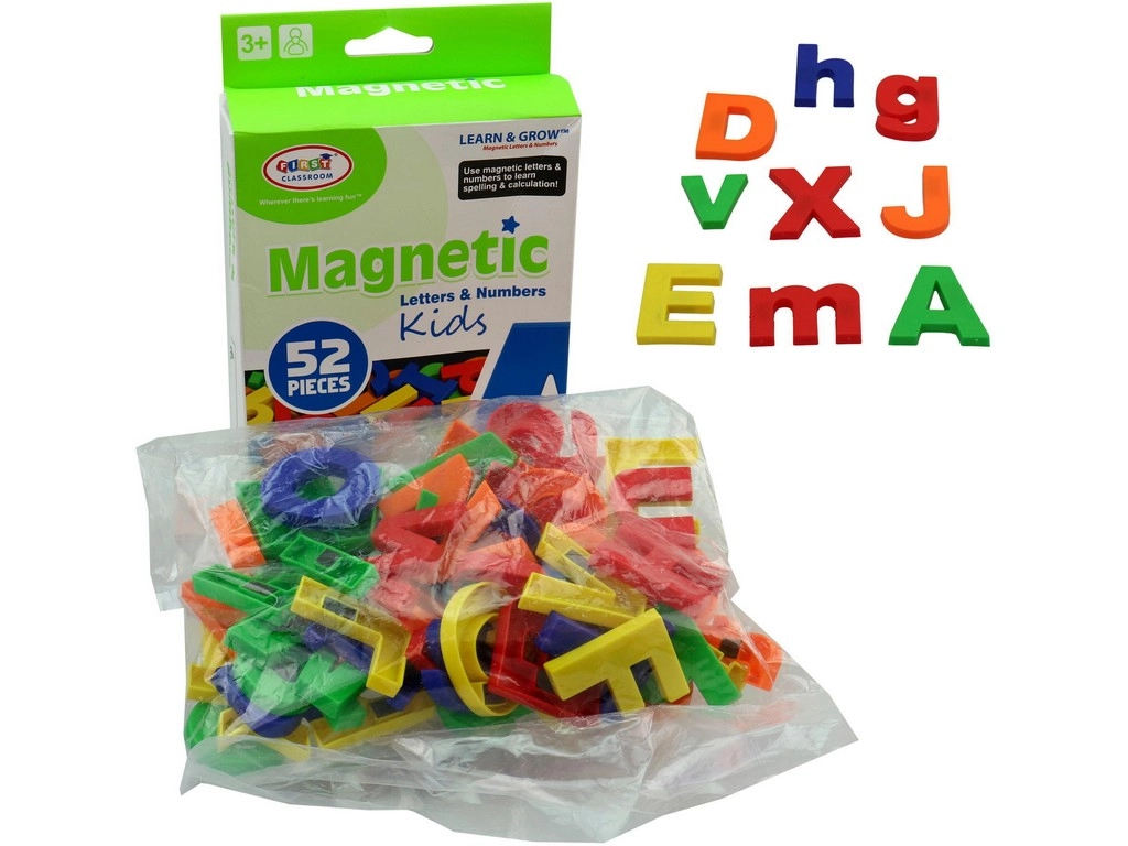 Magnetické farebné písmená 52 kusov