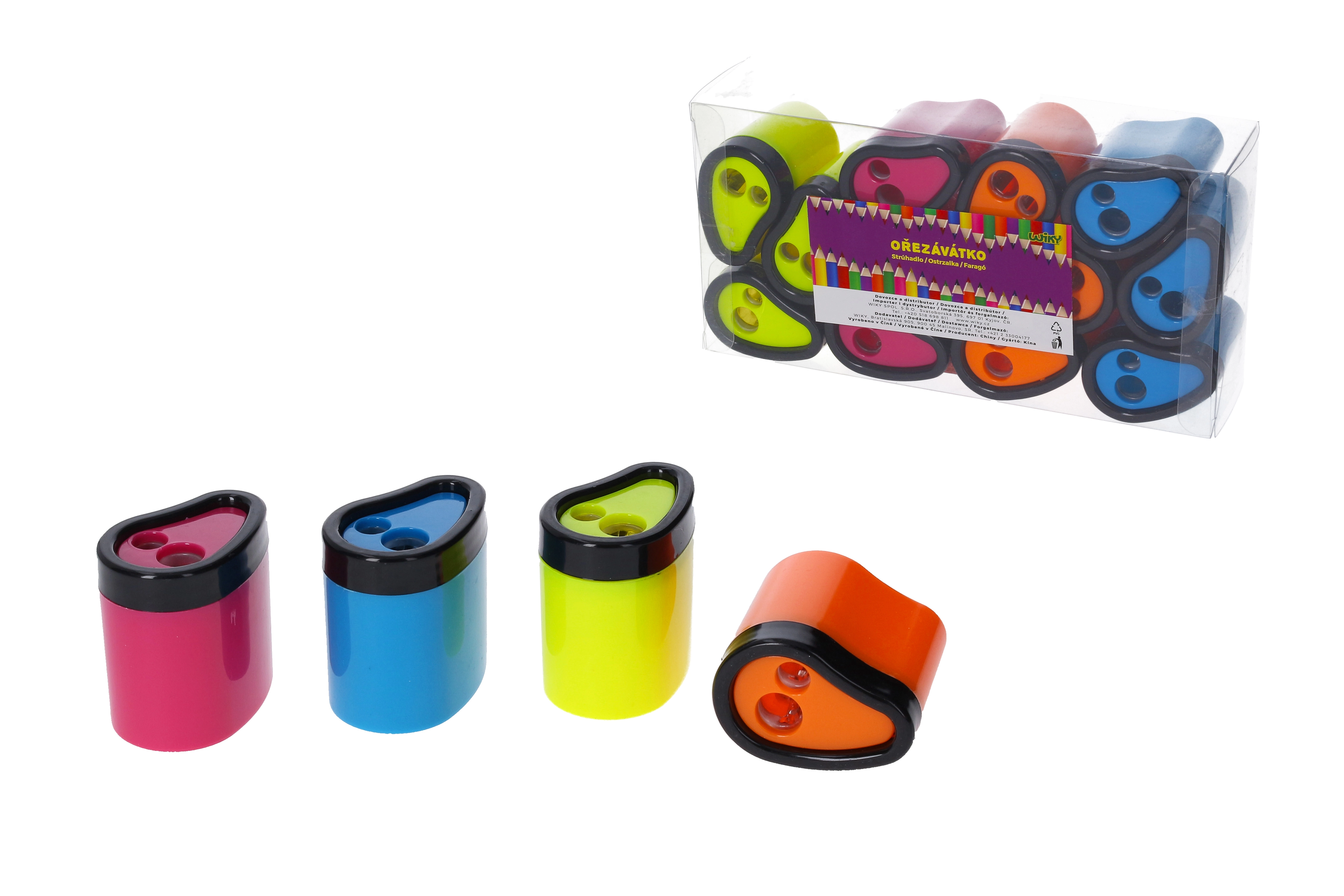 E-shop Strúhadlo na 2ceruzky, mix farieb - žltá