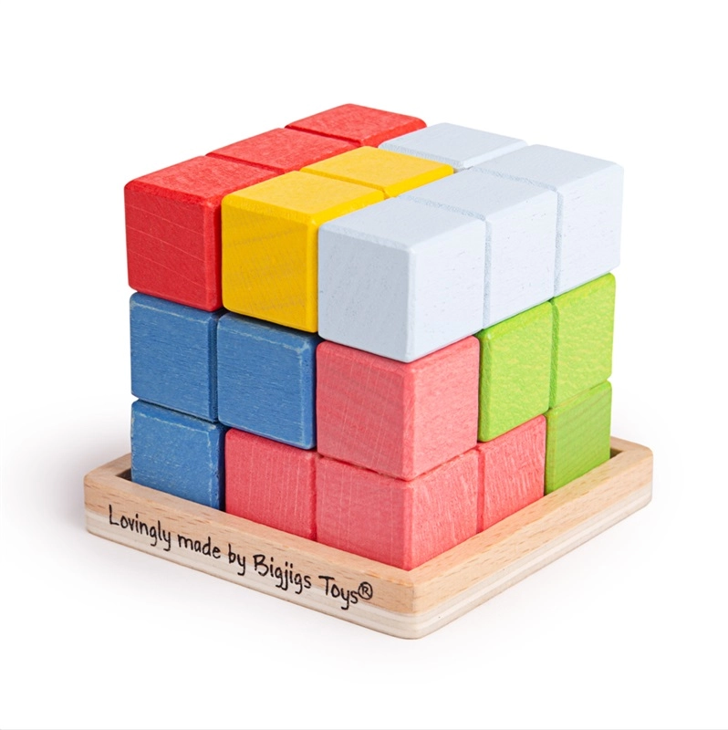 E-shop Bigjigs Toys Dřevěná skládací kostka