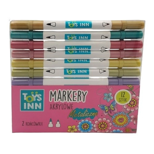 E-shop Akrylové metalické fixky s dvojitým hrotom 12ks