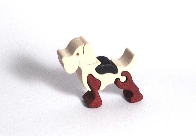 E-shop Fauna vkládací puzzle z masivu malý pejsek