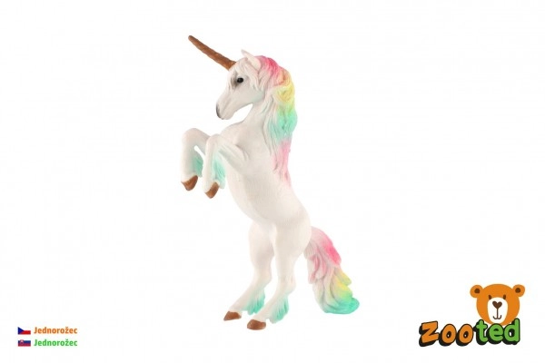 E-shop ZOOted Jednorožec bílý s duhovou hřívou zooted plast 18cm