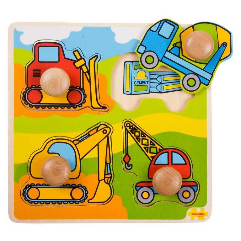 Bigjigs vkladacie puzzle stavebné stroje
