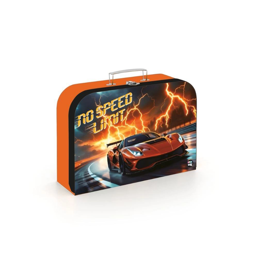 Detský laminovaný kufrík s motívom auta 34 cm