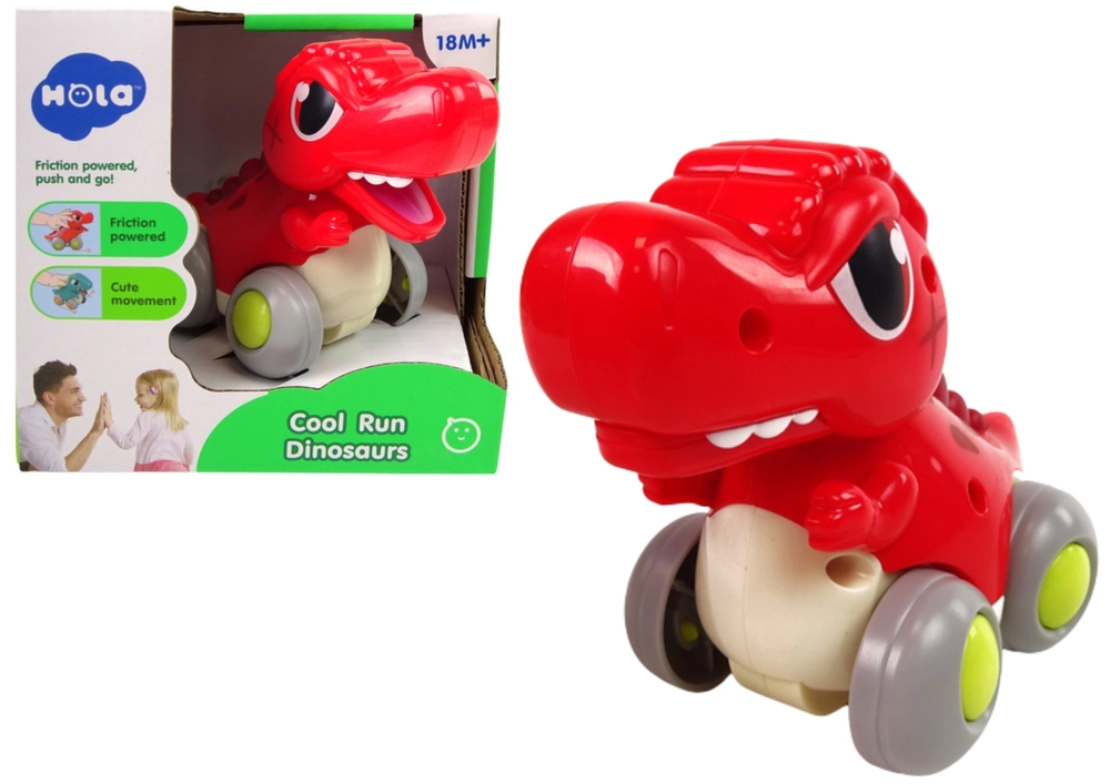 E-shop Lean Toys Dinosaurus na kolesách pre najmenších červený