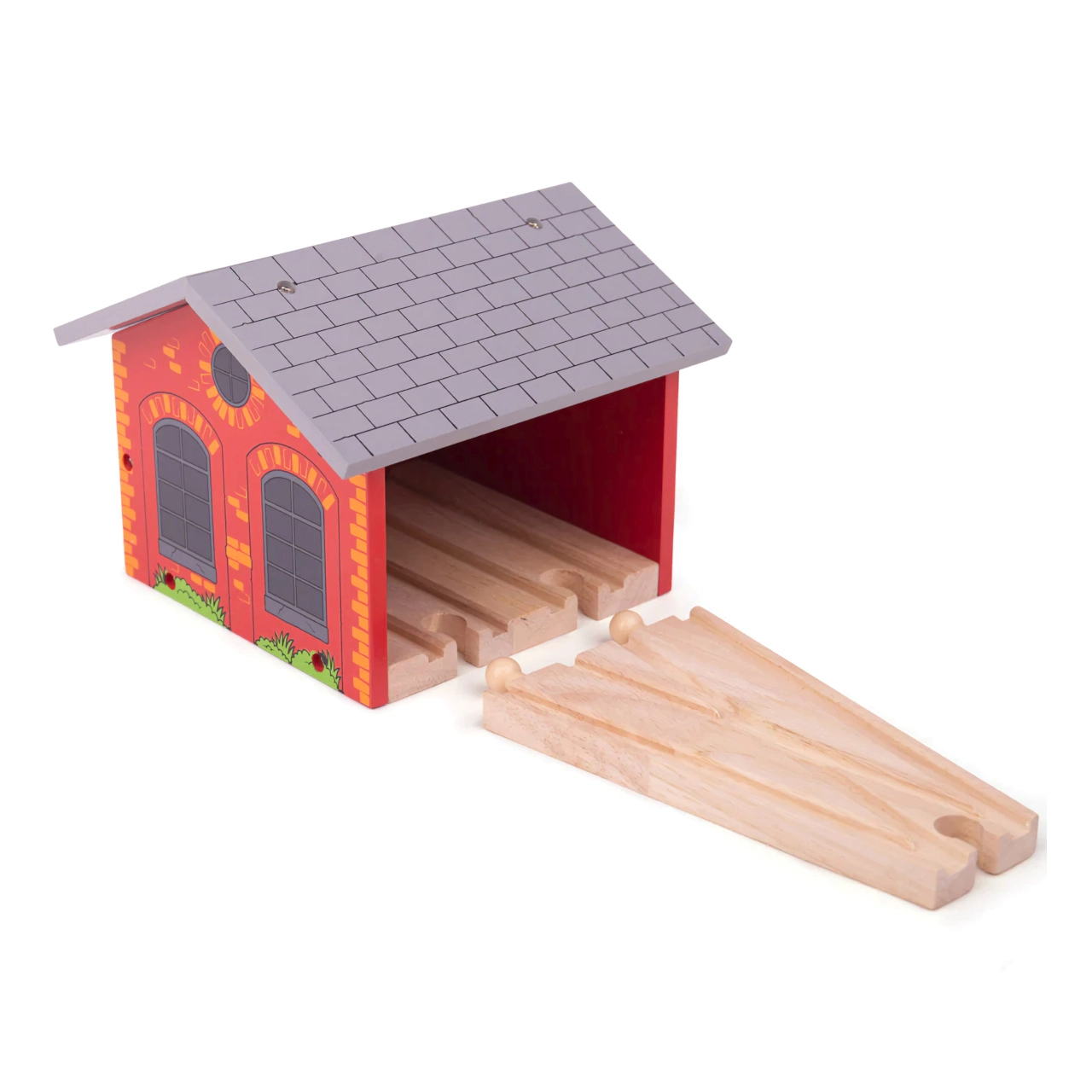 E-shop Bigjigs Rail Cihlové depo pro dva vláčky