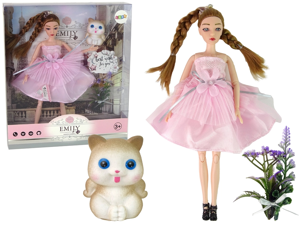 Lean Toys Emily v ružových šatách