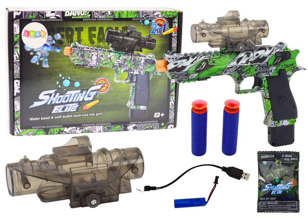E-shop Elektrická vodná guľôčková pištoľ Arrows 2v1 Green