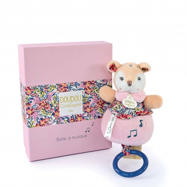 E-shop Darčeková sada DOUDOU – plyšová srnka s melódiou 20 cm