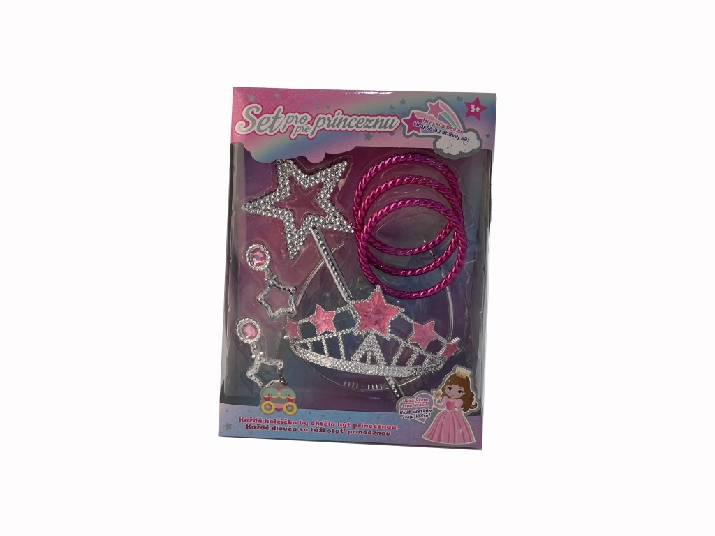 E-shop Alltoys Set princeznú s motívom hviezdičiek v ružovej farbe