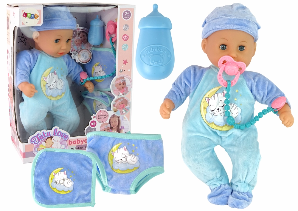 E-shop Lean Toys v modrom pyžamku s doplnkami