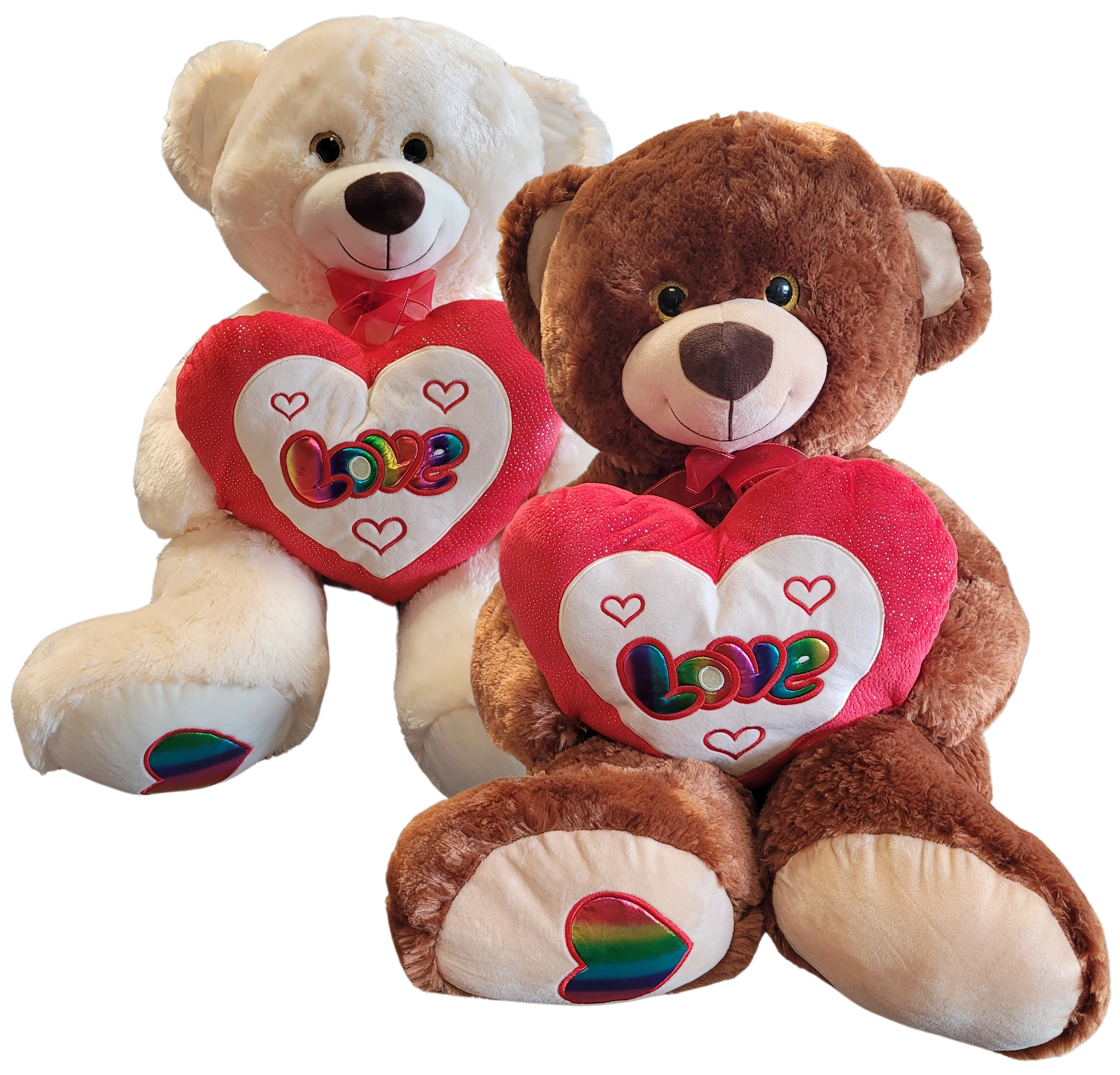 Plyšový medveď so srdcom a mašľou 60 cm