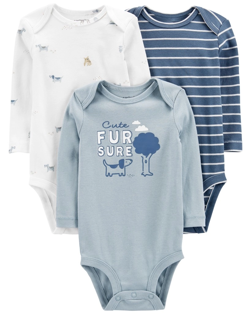 E-shop CARTER'S Body dlhý rukáv Blue Dogs chlapec LBB 3ks