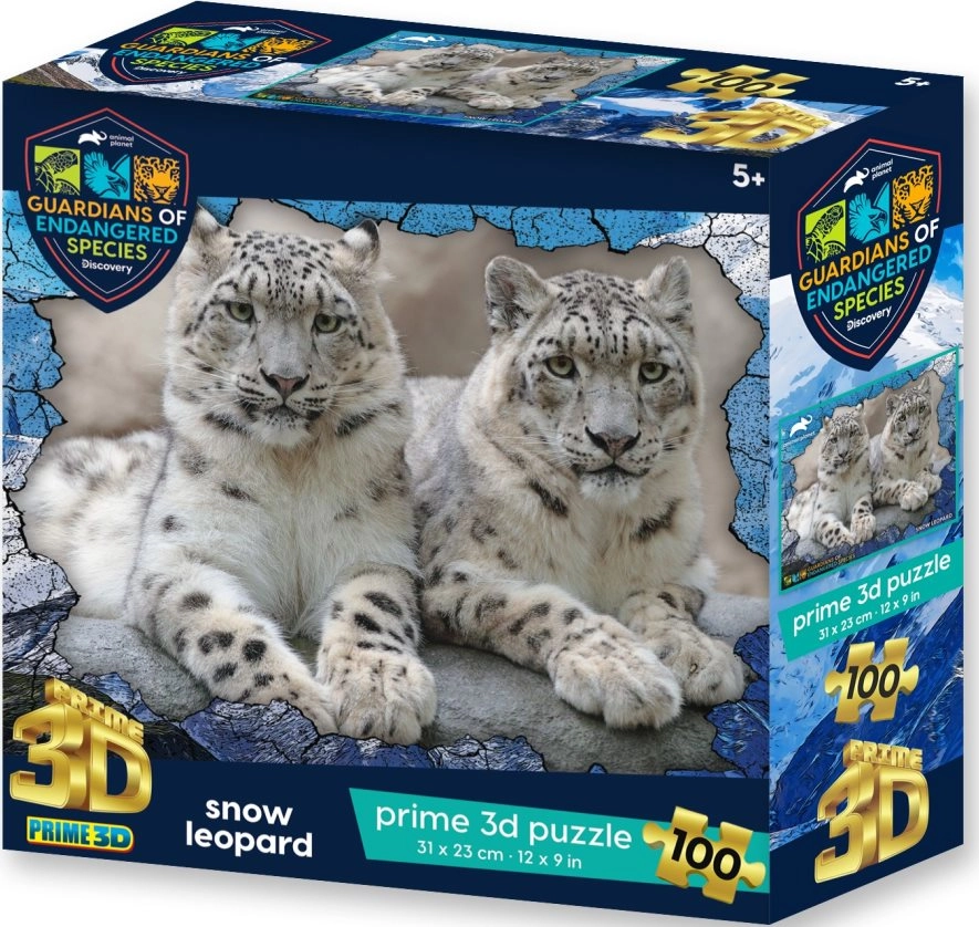 PRIME 3D puzzle GES Snežné leopardy 100 ks